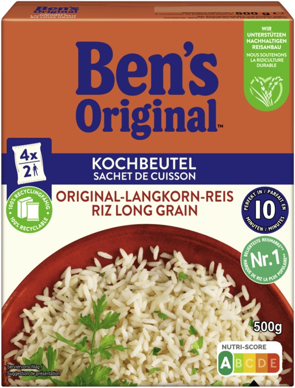 BEN'S ORIGINAL™ Kochbeutel 10 Minuten Original Langkornreis 500g